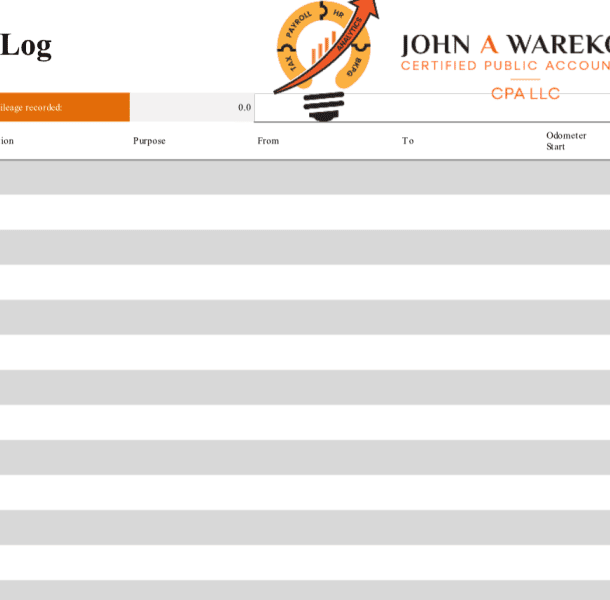 mileage log screenshot