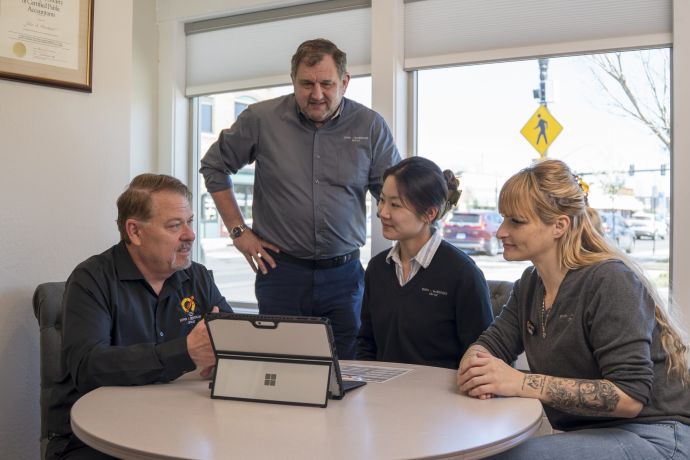 Our team discussing payroll 